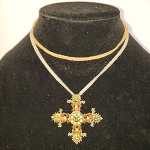 Rhinestone cross necklace